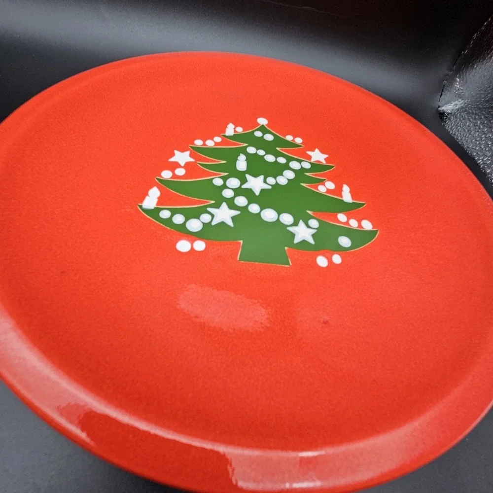 5 Waechtersbach Germany Red Christmas Tree Dinner Plates 10